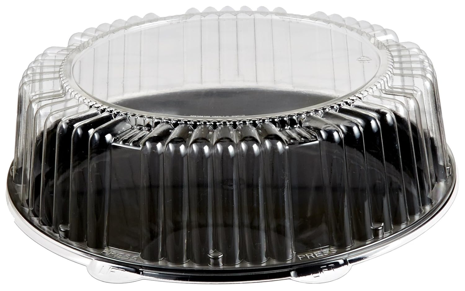 Checkmate Plastic Round Catering Tray and Dome Lid Combo, Clear/Black