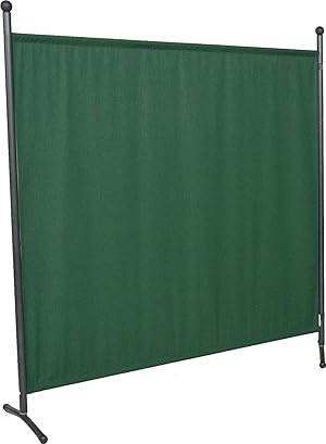 ANGERER Stellwand 178 x 178 cm, Sicht- & Sonnenschutz, Raumtrenner, Innen & Outdoor Büro Balkon/Terrasse, Schlafzimmer, Garten, Made in Germany, waschbare Bezüge, Polyacryl grün
