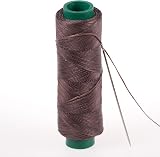 Shelver Waxed Thread 1mm 100m Brown 114 with Needle Leather Upholstery Shoe Bag