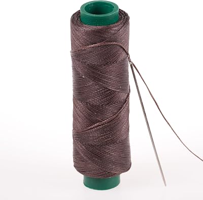 Shelver Waxed Thread 1mm 100m Brown 114 with Needle Leather Upholstery Shoe Bag