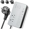 HYTED 1200Watts Voltage Converter 220V to 110V for Any American Appliances Like Hair Dryer Straightener Curling Iron Coffer Maker, Step Down Transformer Travel Power Plug Adapter US to EU/UK/AU/Asia