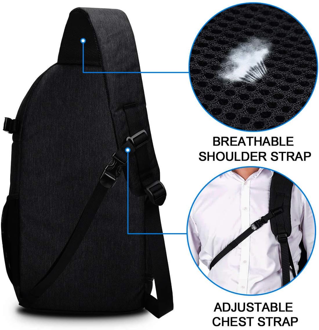 CADeN Camera Bag Sling Backpack for DSLR/SLR Mirrorless Camera Waterproof, Camera Case Compatible for Sony Canon Nikon Camera and Lens Tripod Accessories Black : Camera & Photo