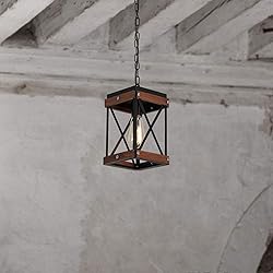 Fivess Lighting Rustic Farmhouse Plug in Pendant