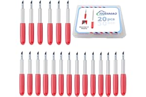 THANMAO 20 Pcs Replacement Blades Compatible with Explore Air 2/Air 3/Explore 4/Maker/Maker 3/Maker 4 Cutting Machines (Red 45 Degree Standard Fine Point Blades)