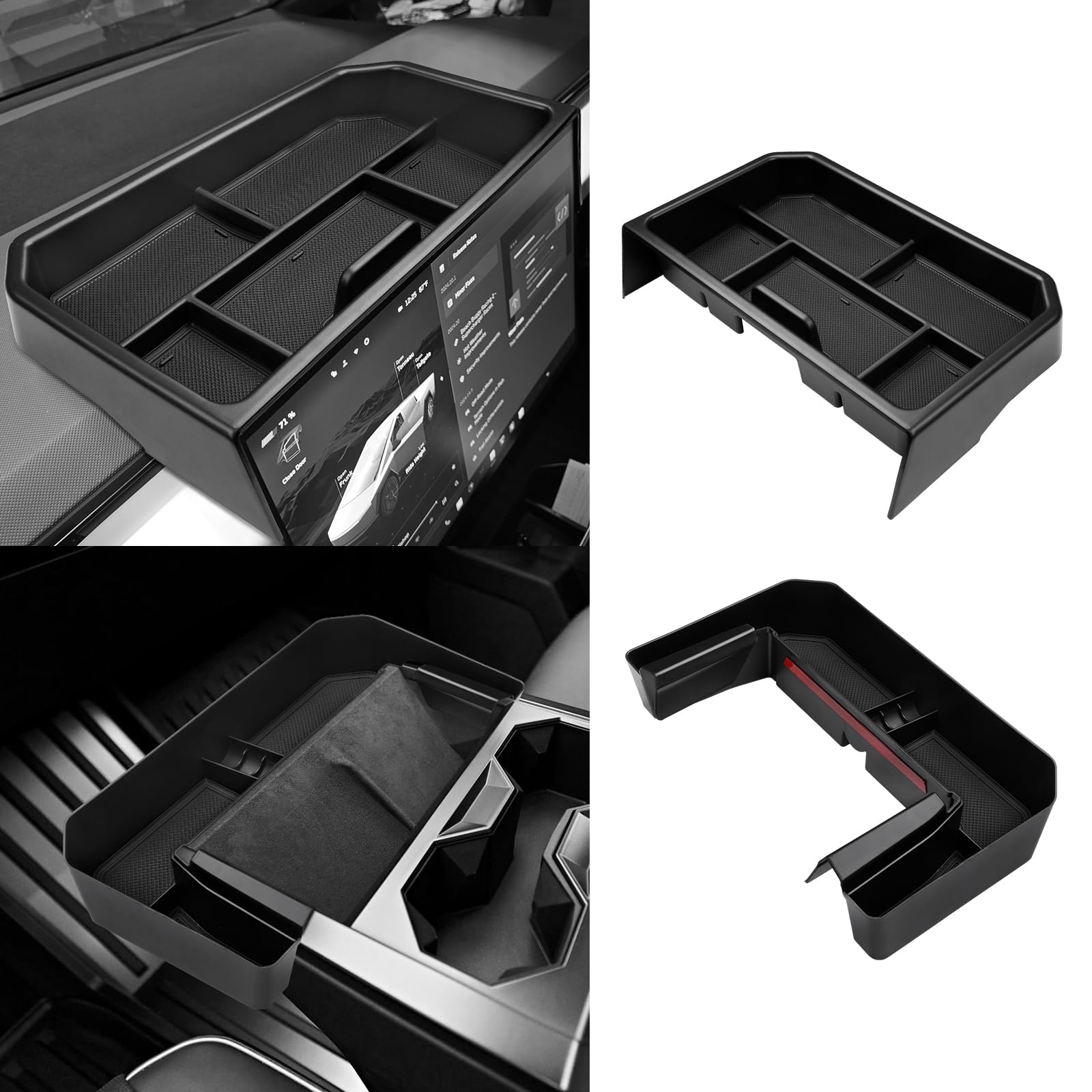 Photo 1 of Autorder 2PCS Center Console Organizer for 2024-2026 Tesla Cybertruck Accessories,Dashboard Insert Tray with Phone Holder,Cup Holder Front Tray for Cybertruck
