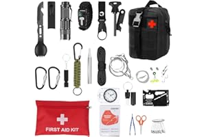 69Pcs Survival Gear Kit, Survival Tools Hiking Kit with Storage Bag Camping Gear and Equipment Camping Multitool Accessories 