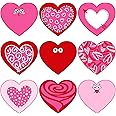 Whaline 45pcs Heart Cut-Outs Assorted Red Pink Heart Cut-Outs 6 Inch Large Valentine's Day Paper Cutouts for School Bulletin Board Classroom Wedding Anniversary Party Supplies, 9 Designs