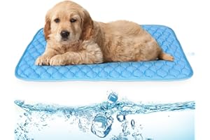 NAMOTEK Washable Dog Cooling Mat Ice Silk Cooling Mat for Pet Self Cooling Pad Blanket Dog Cooling Pad 27" Lx19 x0.48 Th