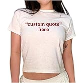 Custom Text Baby Tee, Crop Top with Custom Text, Graphic 90s Shirt, Vintage Retro 90s Style Gift for Her, Baby Tee Y2K Multi