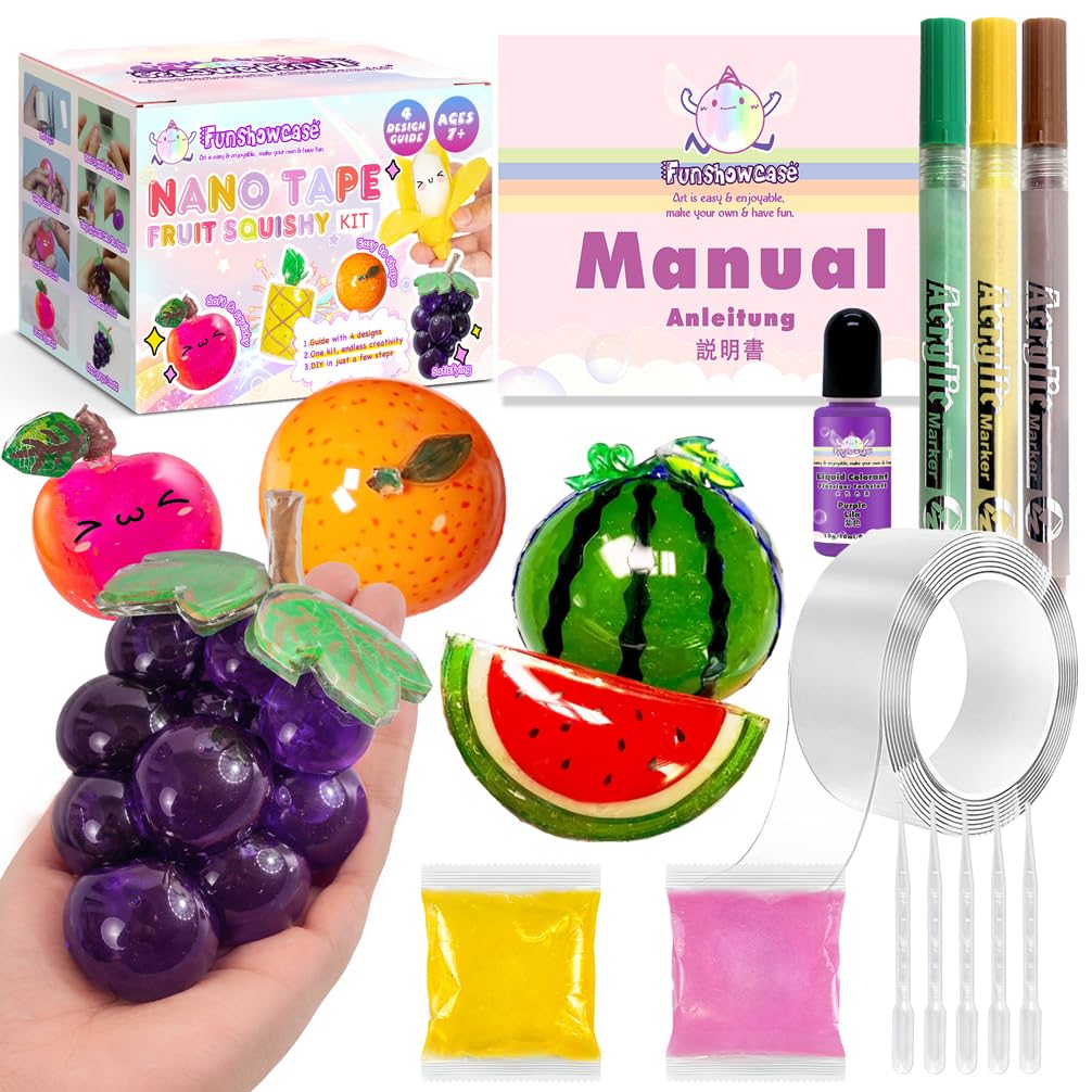 FUNSHOWCASE Nano Tape Squishy Kit DIY Fruit — image 1