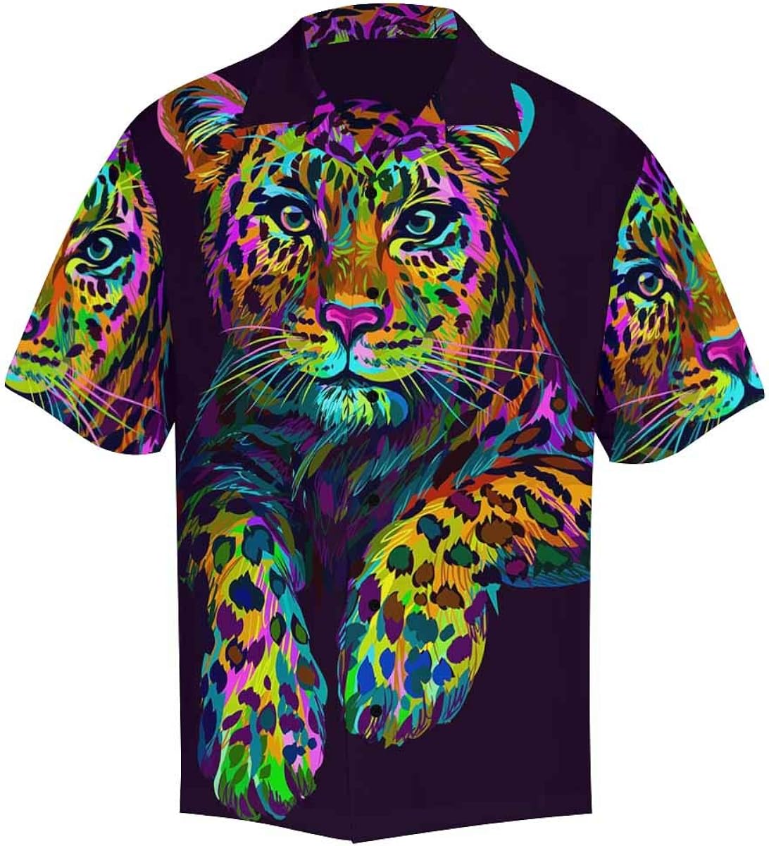 leopard button down men