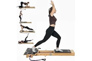 Soozier Foldable Pilates Reformer Machine set up in a home gym