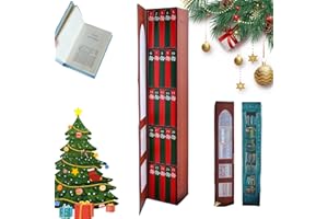Advent Calendar 2025, Mini Book Ornament Advent, Christmas Books Countdown Calendar with 24 Book Gift, Small Bookshelf Miniat
