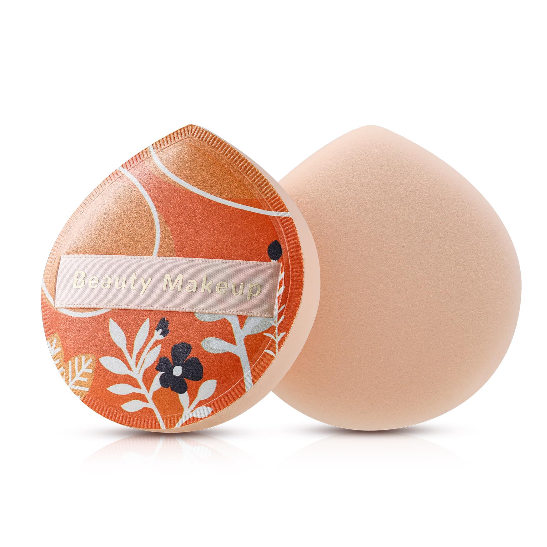 FVION 2 Pcs Large Powder Puff Makeup Puff, Big Makeup Sponge For Wet & Dry Use, Soft Thick Beauty Blender for Powder, Foundation, Contouring (Yellow)