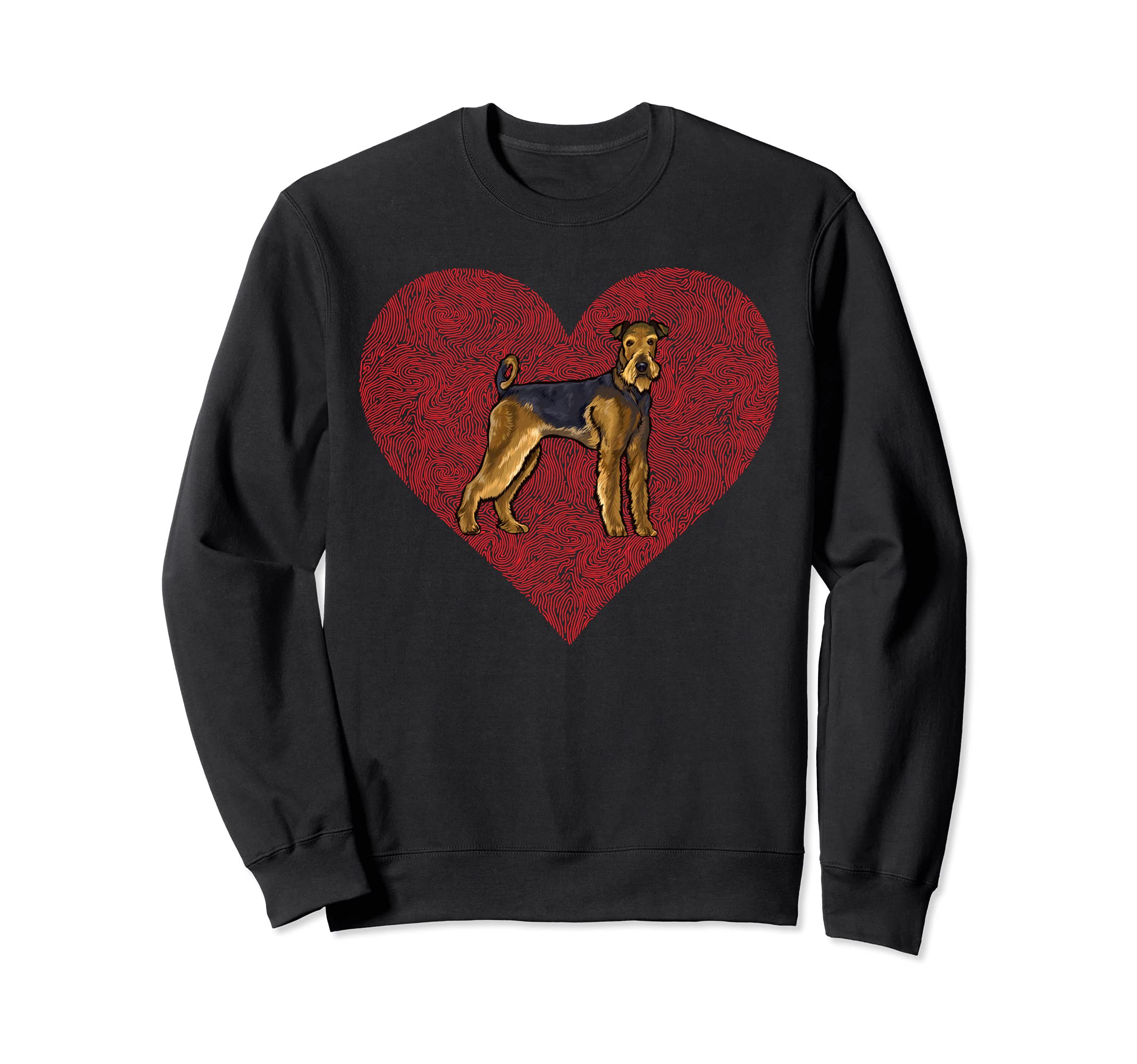 Airedale Terrier Valentines Day Dog Love Fingerprint Sweatshirt