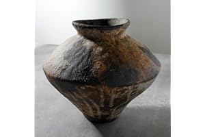 COZLIV Rusty Ceramic Vase, Pottery Farmhouse Flower Vase for Centerpieces, Wabi Sabi Decorative Vase for Table, Living Room, Bedroom, Bathroom