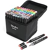 Yocfon 80 Colors Alcohol Markers, Dual Tips Drawing Markers, Set For Adults Coloring Sketch Illustration, Chisel & Fine