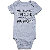 UNIFACO Unisex Baby Funny Saying Outfit Short and Long Sleeve Bodysuits Romper 0-18M