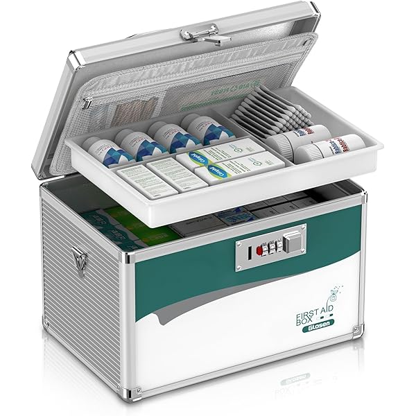 KALWEL Caja Organizadora De Medicamentos Con Compartimentos Transparentes Dobles, Gran Capacidad Para Uso Doméstico