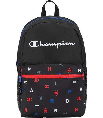 Champion Kids' Bungee Backpack with Padded Straps, Water Bottle Pocket, Carry Handle for Daily Use, Black, One Size: Clothing, Shoes & Jewelry