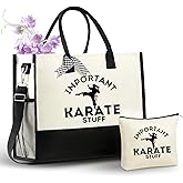 InnoBeta Karate Gifts for Women, Karate Tote Bag with Top Zipper Closure and Shoulder Strap