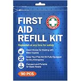 SuccorWare 90 Pieces First Aid Refill Kit - Wound Care Kit Includes Bandages for Home, Travel, Hiking - Portable Replacement Kit for First Aid Medical Supplies（1 Set）