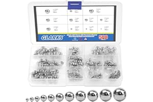 Glarks 500Pcs 11 Size 3/32''-13/32'' SAE Precision Chrome Steel Assorted Loose Bicycle Bearing Ball Assortment Kit (SAE)