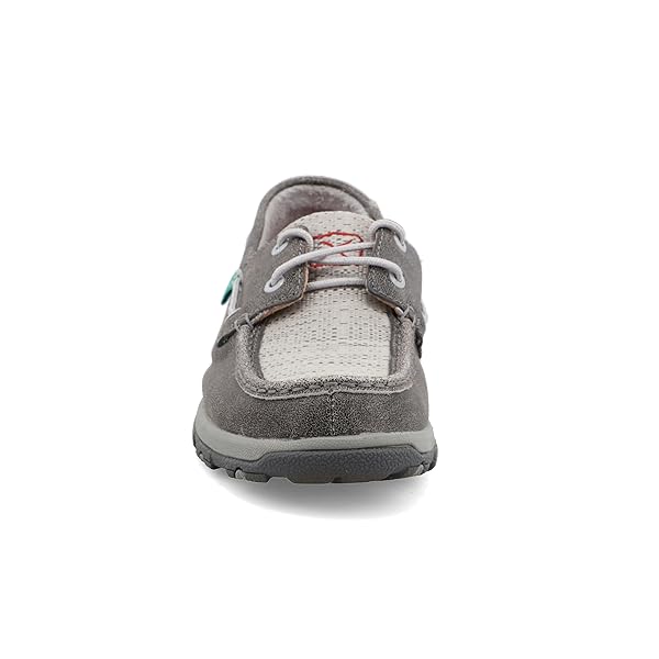 TWISTED X WOMEN’S BOAT SHOE DRIVING MOC, MOC TOE WITH CELLSTRETCH, GREY & LIGHT GREY, 8.5 M