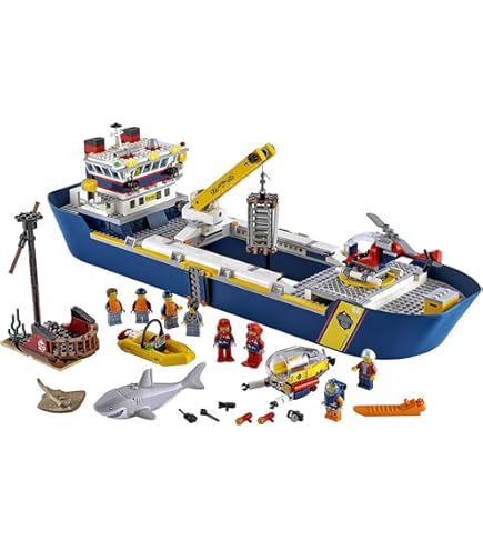 新品未使用 foot Young エイイルカ 彫刻作品 置物 ブロンズ 大理石 Amazon.com: LEGO 樂高City 海洋探索船60266 玩具探索船隻、迷你直升機