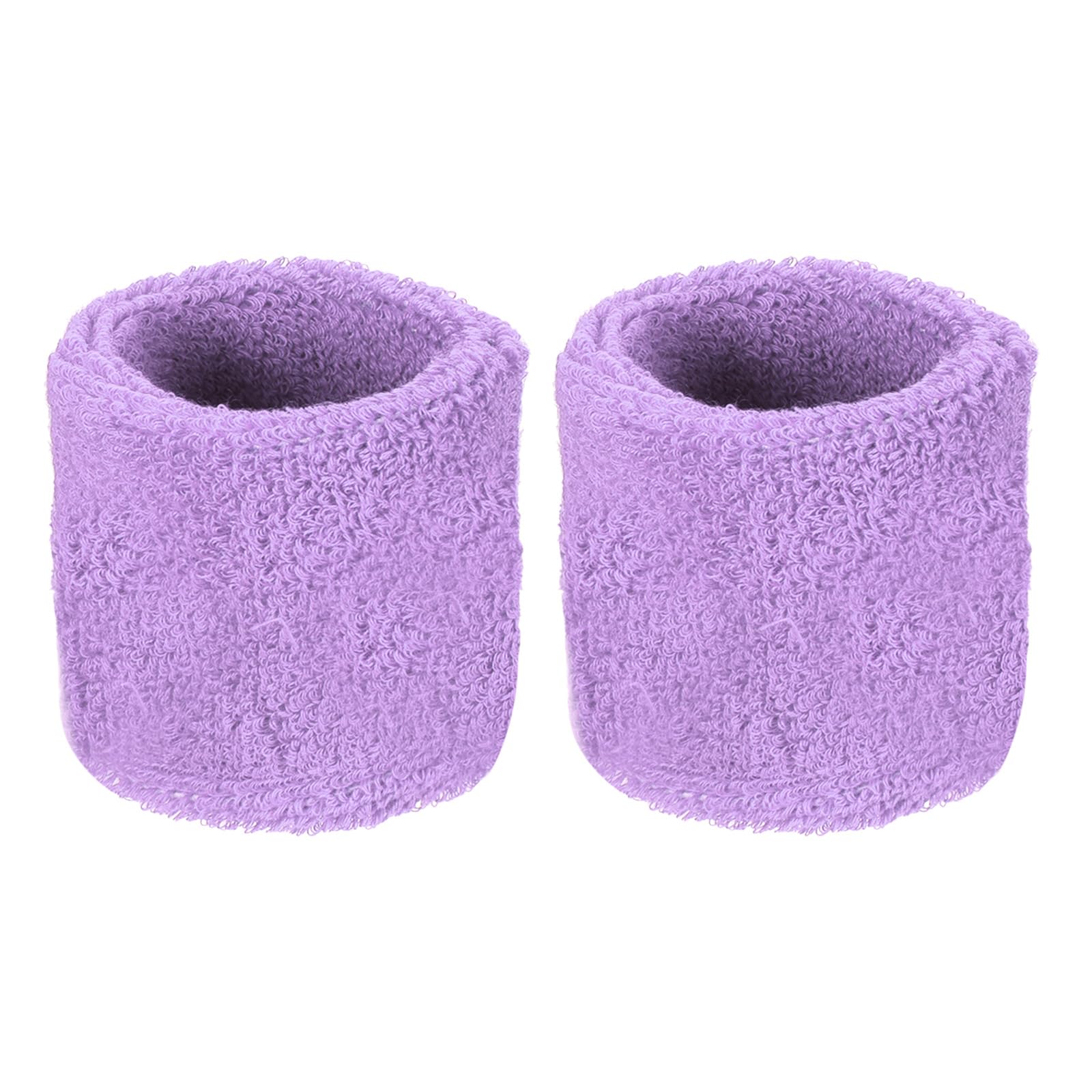 M METERXITY 2 Pack Wrist Brace - Elastic Air-Permeable Cotton Terry Cloth Sweatband, Apply to Tennis/Basketball/Running (8x5cm, Light Purple)