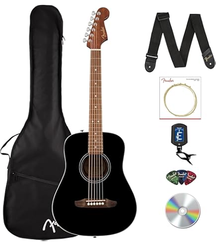 Amazon.com: Fender Redondo Mini Acoustic Guitar, with 2-Year