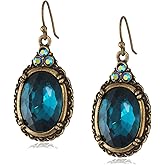 1928 Jewelry "Victorian" Oval Multi Faceted Crystal Drop Earrings