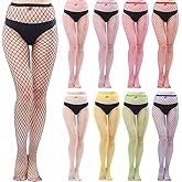 Adove Multipack Fishnet Tights for Women, Multi colored Thigh High Stockings Mesh Hight Waist Fish Nets Pantyhose