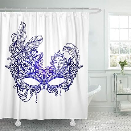 Amazon Com Emvency Shower Curtain Waterproof Adjustable Polyester