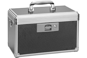 GODLONSEN Medicine Lock Box for Safe Medication - 13.4 x 7.6 x 8.2 Inches - Lockable Storage Box for Drugs, First Aid Kit Empty, Lock Boxes with Key for Home/Outdoor (Black/Large)