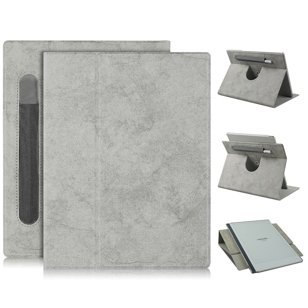 TOPCASE Case Compatible with Remarkable 2 10.3" 2020 Released,PU Leather Lightweight Stand Smart Folio Cover for Remarkable 2 Paper Tablet,Gray
