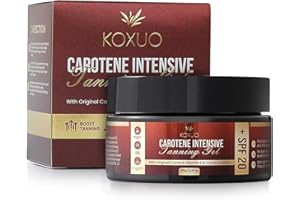 Carotene Tanning Gel for Deep Natural Tan – Tanning Accelerator with Coconut Oil, Carrot Extract & Vitamin E – Bronzing Body 