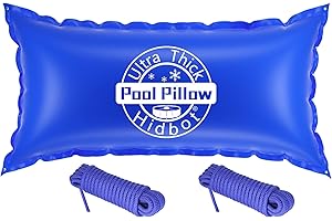 HIDBOT 4x8 Ft Pool Pillows for Above Ground Pools, 0.4mm Ultra Thick & Cold-Resistant Above Ground Pool Winter Pool Pillow, Winterizing Winter Closing Pillows,Ultra Airtight Pool Pillow(with 2x16.5ft Rope)