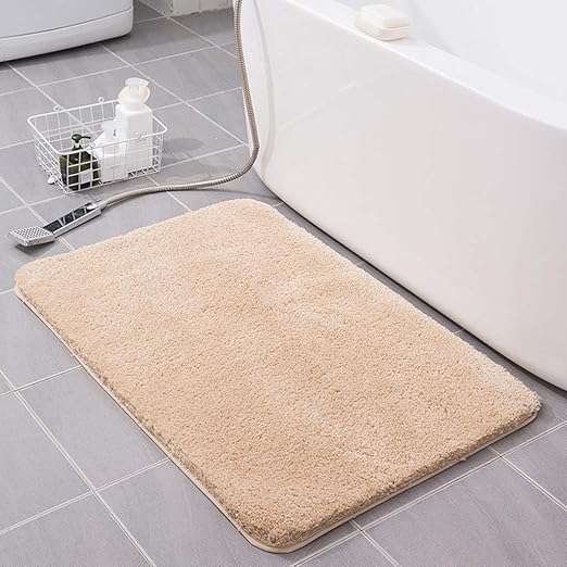 Amazon Com Zxpag Bathroom Rugs Small Machine Washable Non Slip Bath Mat Machine Wash Easy Dry Beige 45 X 70cm Home Kitchen