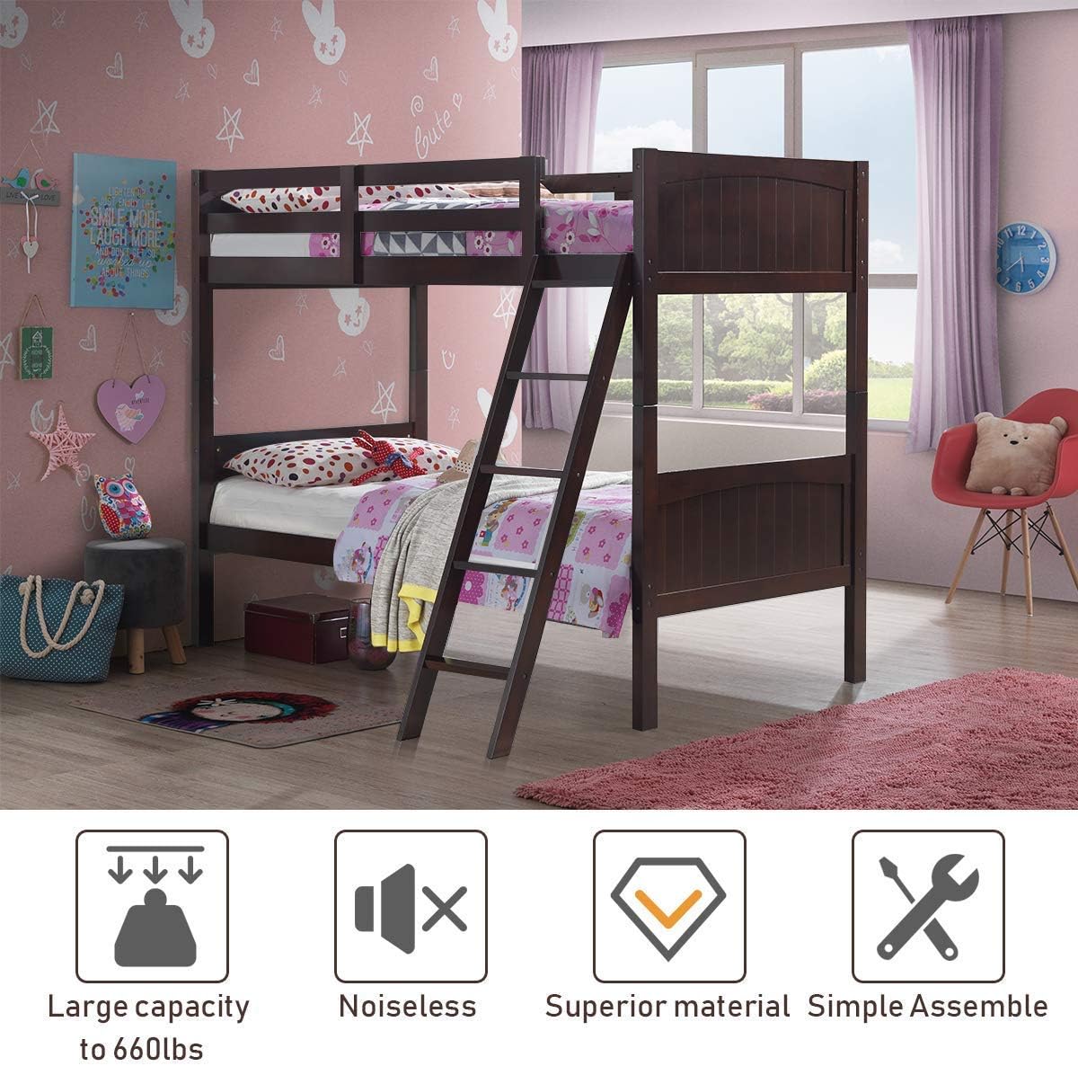 single kids bunk beds