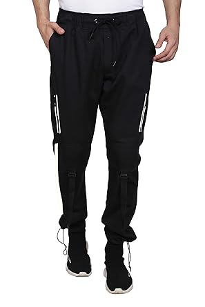 half black half white cargo pants