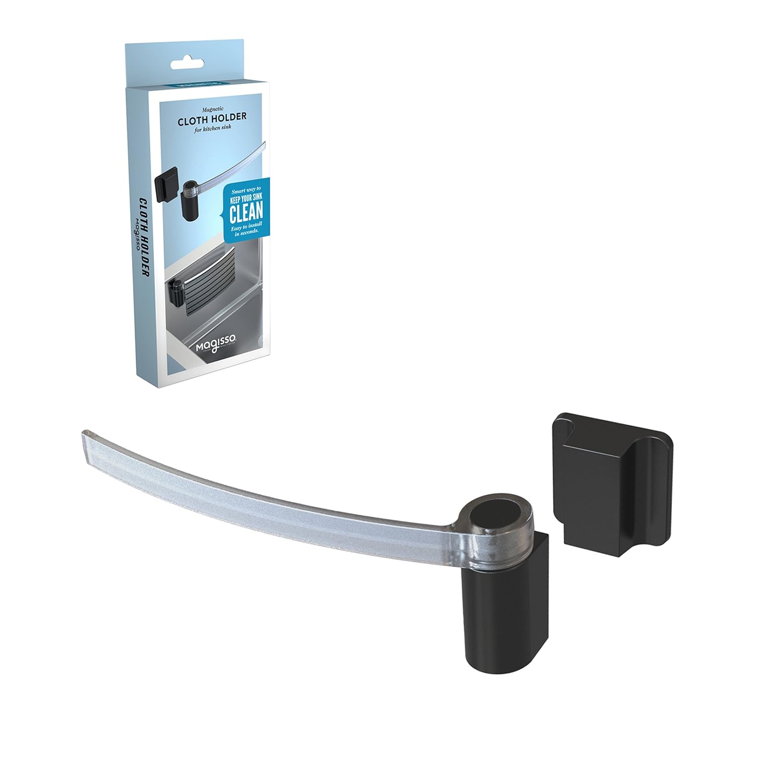 Dish Cloth Holder, 10 second installation with Stainless