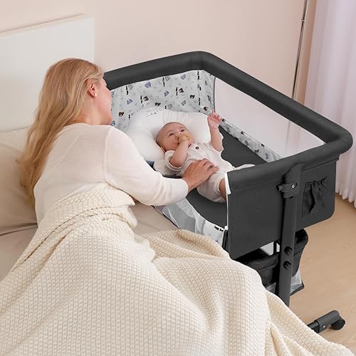 Baby Bassinet, Baby Basinet Bedside Sleeper, Easy to Fold Portable