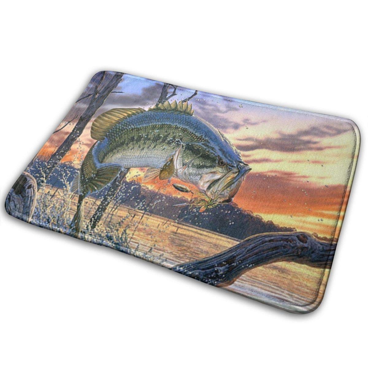 Maoytu Bath Mat 15 8 X 23 6 Inch Fishing Bass Mouth Polyester Non Slip Doormats Kitchen Floor Bath Entrance Rug Mat Absorbent Indoor Bathroom Decor Doormats Brigs Com