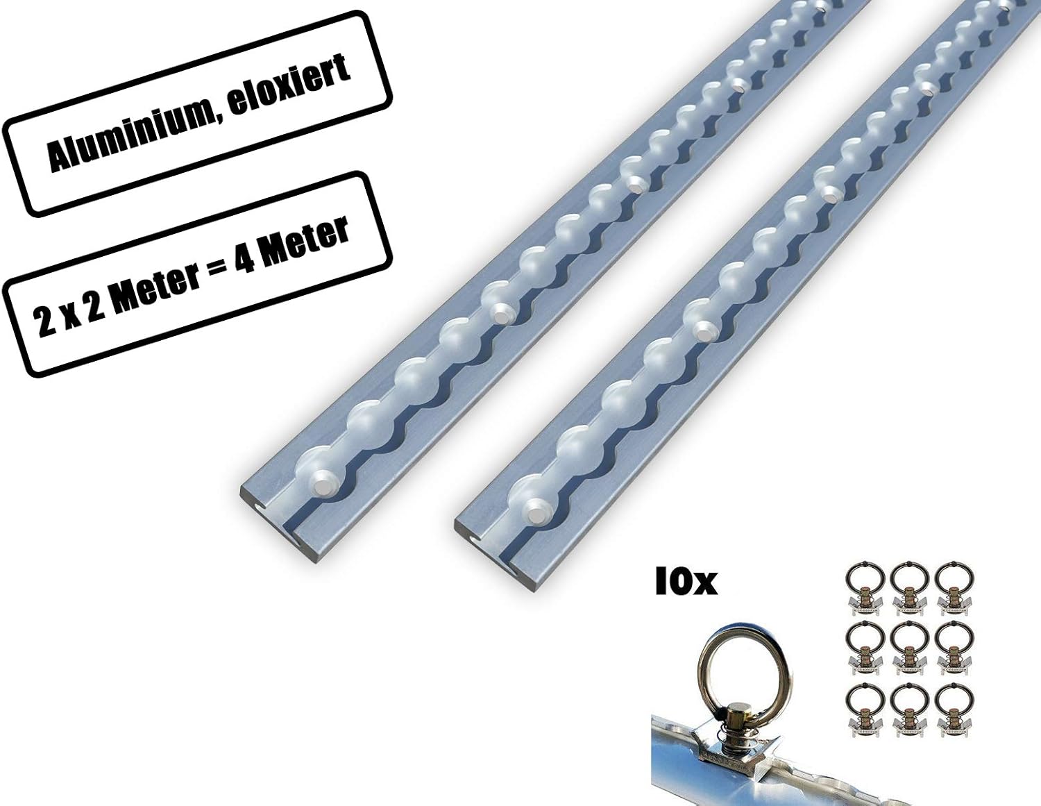 Auto & Motorrad Anhänger NTG 6X 2 m Alu Airlineschiene Zurrschiene