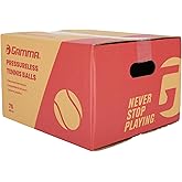 Gamma Pressureless Tennis Balls for Tennis Practice and Lessons, Longer-Term Durability and More Bounce Than Standard Tennis Balls, Yellow, Box of 75