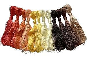 levylisa 12 Skeins Mulberry Silk Floss Embroidery Thread Floss-Cross Stitch Threads China Silk Woven Jewelry Threads DIY Sewing Kits (Red/Yellow/Brown Gradient)