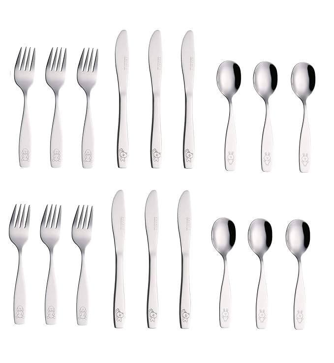 Exzact Couverts enfant en inox 18 Pièces: 6 x Fou...