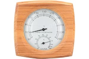 Atarvana Sauna Thermometer Fahrenheit, 2 in 1 Wooden Thermometer & Hygrometer for Sauna Room, Indoor Temperature Humidity Monitor, Sauna Accessories for Barrels or Infrared Steam Saunas
