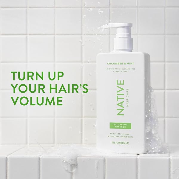 NATIVE SHAMPOO AND CONDITIONER CONTAIN NATURALLY DERIVED INGREDIENTS | ALL HAIR TYPE COLOR & TREATED FROM FINE TO DRY DAMAGED, SULFATE & DYE FREE – CUCUMBER & MINT, 16.5 FL OZ EACH (2 PACK)